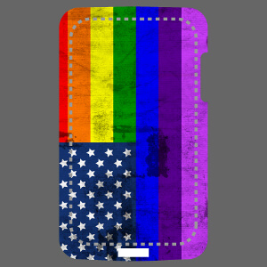Drapeau amricain vintage aux couleurs du drapeau gay arc-en-ciel, avec sept bandes de couleur remplaant les bandes rouges et blanches du drapeau am