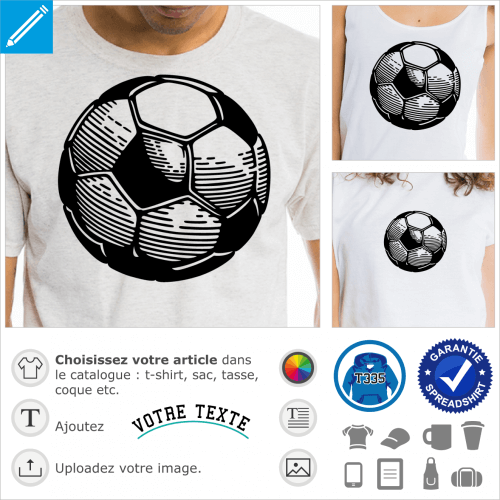 T-shirt ballon de foot à personnaliser et imprimer en ligne
