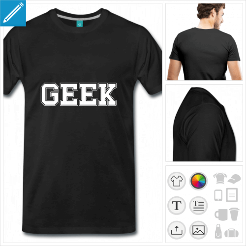 t-shirt geek personnalisable, impression  l'unit